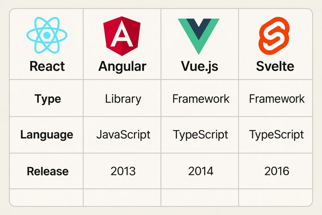 Сравнение JavaScript-фреймворков: Angular, Vue.js, React и Svelte
